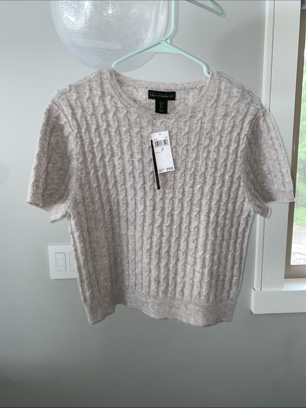NWT - 100% CASHMERE Short-Sleeve Cable Knit Sweater